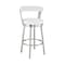 Armen Living Bryant 30" Bar Height Swivel Bar Stool in Brushed Stainless Steel Finish and White Faux Leather LCBYBABSWH30 - alternate 1